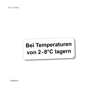 Etik. Bei Temperatur von 2-8°C lagern / 12x30 mm r/w; 120 Etik./Bogen