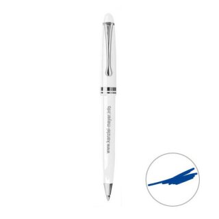 Kappendruck-Kugelschreiber Nostalgie-Pen weiss/silber