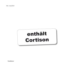 Etik. enthält Cortison / 12x30 mm w/sch; 120 Etik./Bogen